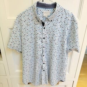 Con.Struct fish pattern slim fit short sleeve shirt